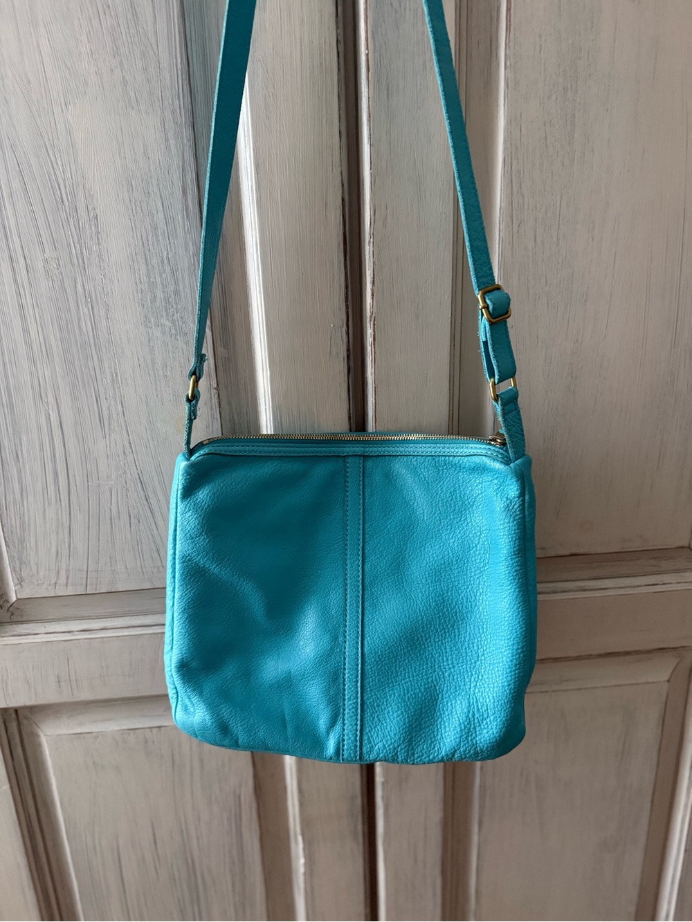 Fossil Turquoise Leather Crossbody Bag - Picture 2 of 7